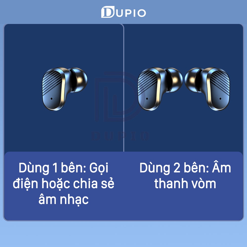 Tai nghe không dây DUPIO TN09 bluetooth V52 chống nước khử nhiễu cuộc gọi có đèn hiển thị pin