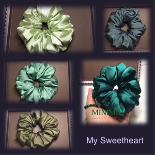 Dây buộc tóc Scrunchies xếp li dày, chun co giãn tốt, dây cột tóc 100% handmade