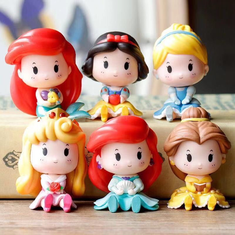 Mô Hình Combo 6 Mẫu Công Chúa Disney Tư Thế Ngồi Chibi Cực CUTE Cực Sắc Sảo