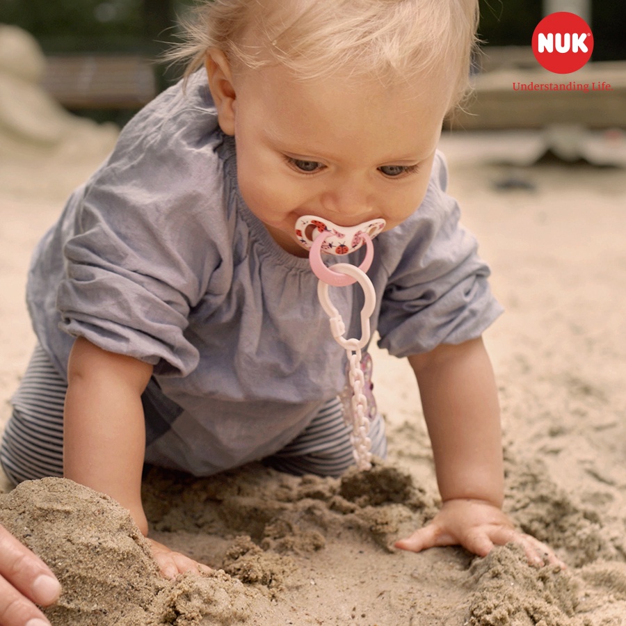 Dây đeo ti giả NUK nhựa Tritan thân thiện cho bé 0-36 tháng siêu nhẹ nhiều họa tiết 220mm Homedy Kids