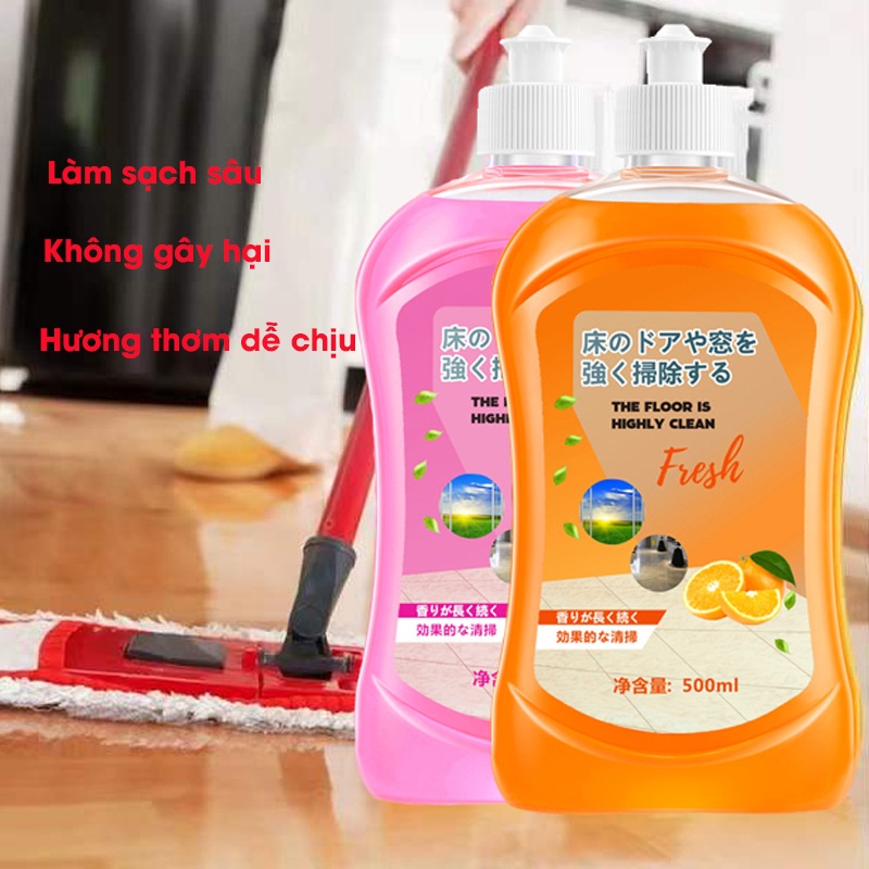 Nước lau sàn nhà thơm lâu, đánh bóng gỗ, đuổi muỗi chiết xuất từ vị cam và vị dâu 500ml