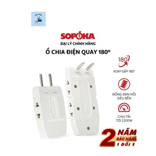Ổ Chia Điện Thông Minh Sopoka 1 Chia 3, 1 Chia 5 - Q3T, Q5T - Phích Cắm Đa Năng Siêu Gọn Nhiều Tư Thế Xoay 180 Độ