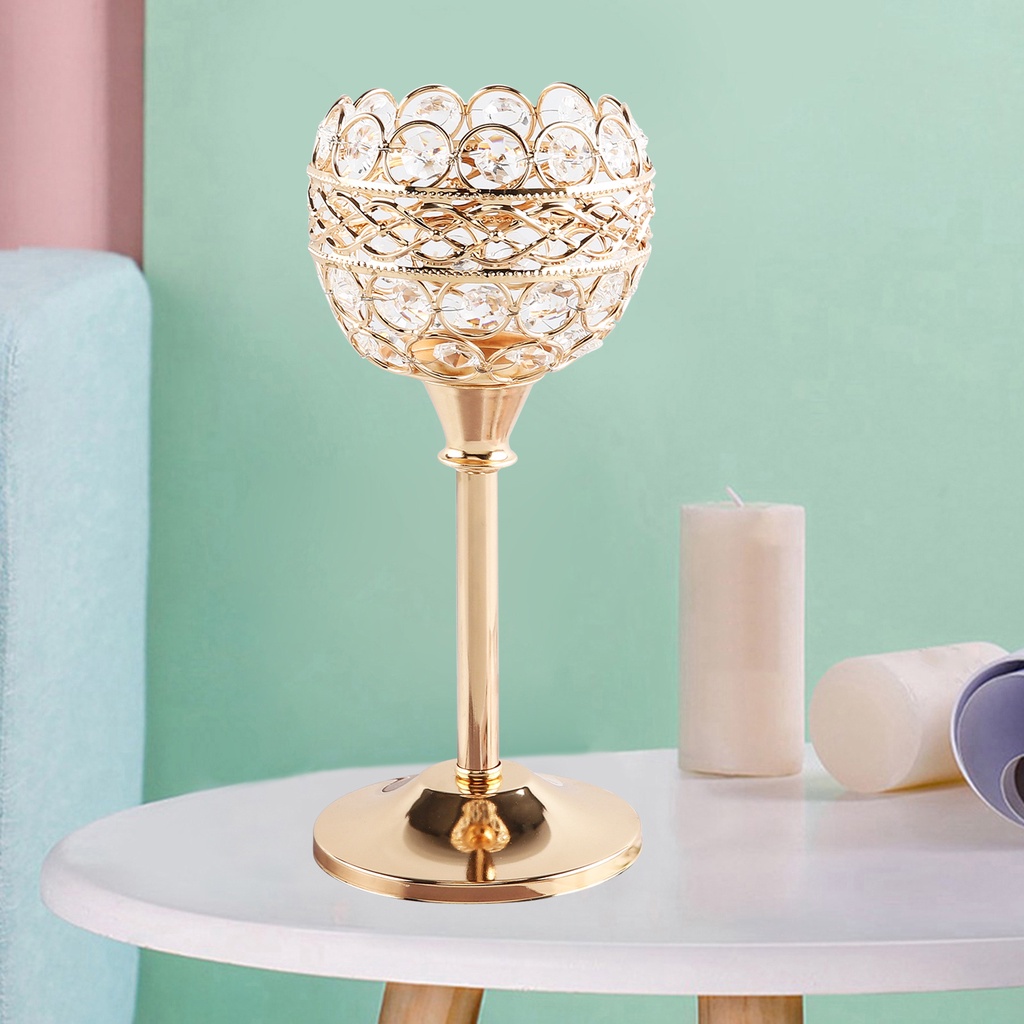 Chân Nến Pha Lê Bằng Sắt Kiểu Dáng Sang Trọng