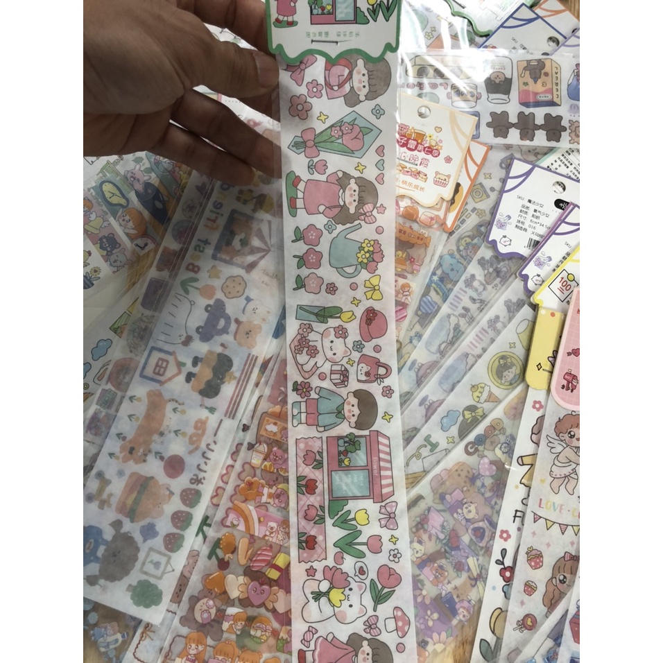 (Hàng Sẳn) Hình Dán Sticker  PET PVC dễ thương,Sticker trang trí mang hướng retro có thể dùng để trang trí sổ tay,.