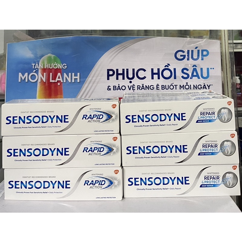 KEM ĐÁNH RĂNG SENSODYNE RAPID ACTION 100g &amp; REPAIR PROTECT 100g