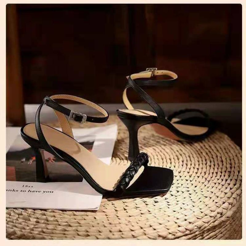 Dép sandal cao gót nhọn 7 cm hot trend 2023 Mã DE01