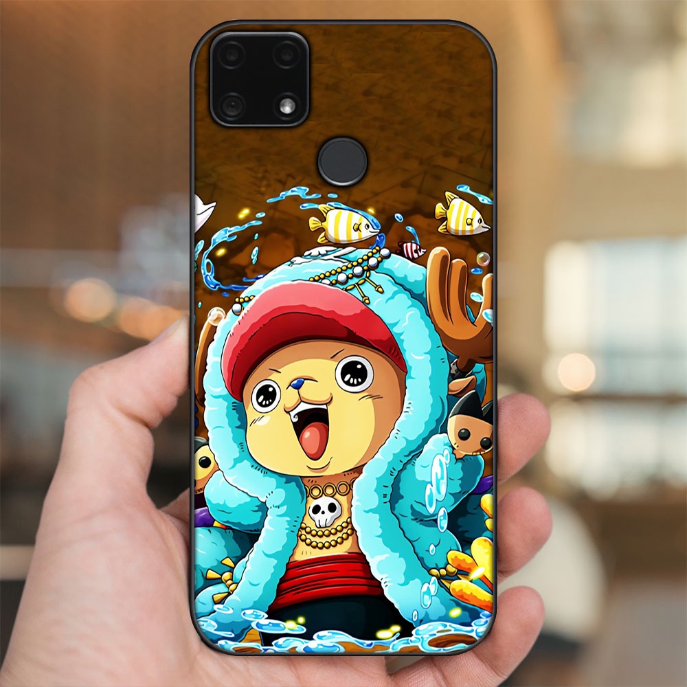 Ốp lưng Realme C25 viền đen in hình Chopper One Piece Đảo Hải Tặc