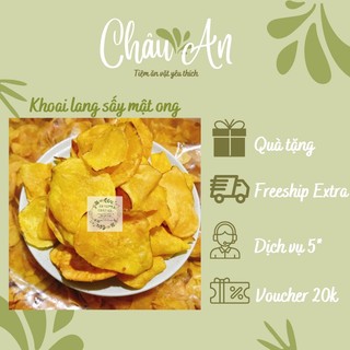 Khoai lang sấy giòn 250g, Khoai lang sấy tẩm mật ong đặc sản Đà Lạt giòn rụm, không dầu mỡ