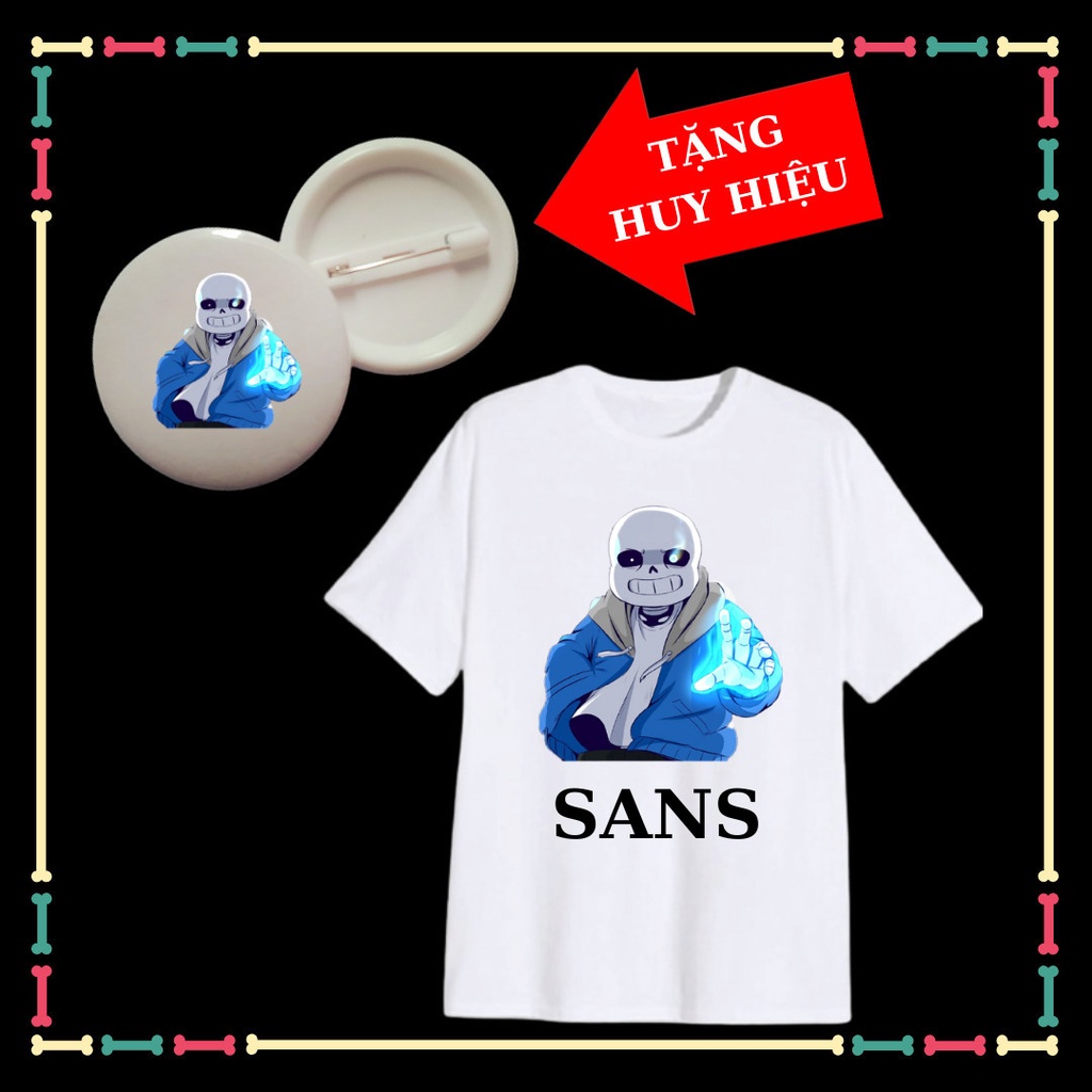 ÁO THUN IN HÌNH BÉ SANS UNDERTABLE - BIỆT ĐỘI GANGSTER CHO BÉ TRAI, Kèm huy hiệu