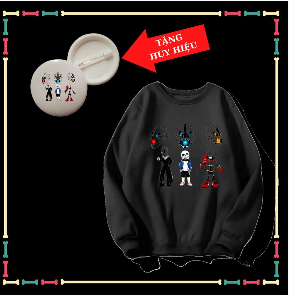 Áo thun thu đông dài tay trẻ em mẫu Sans Family, đủ màu sắc, cổ tròn, kèm huy hiệu Sansfamily