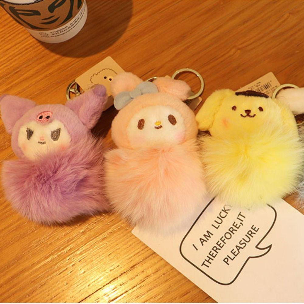 LANFY Móc Khóa Hình Búp Bê Nhồi Bông Kuromi Dễ Thương