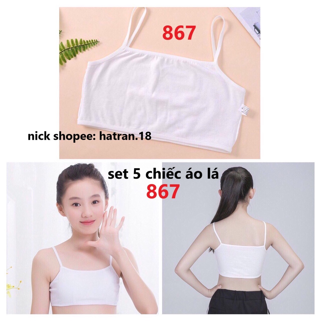 5 chiếc áo lá học sinh 2 dây cotton thoáng mát