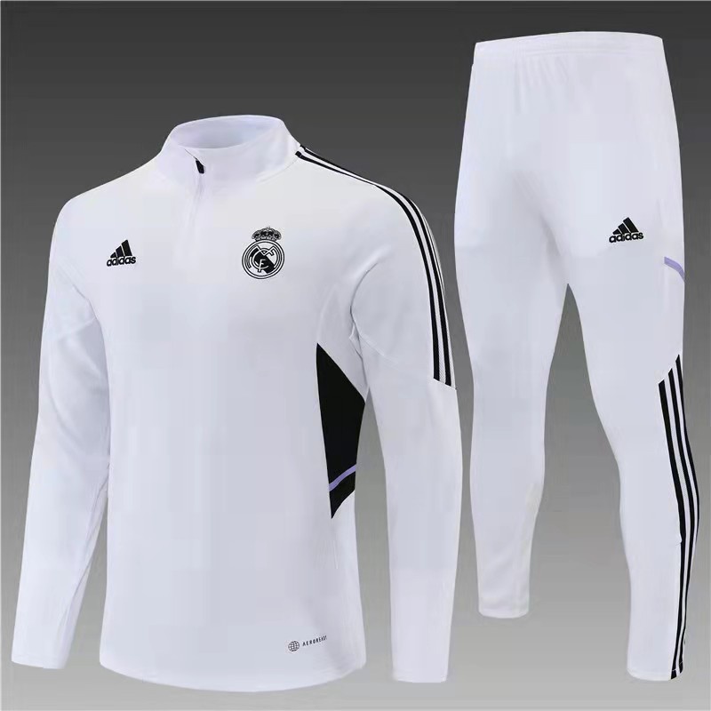 Set Áo Khoác Và Quần Dài Màu Trắng Câu Lạc Bộ Real Madrid 22-23