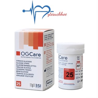 QUE THỬ ĐƯỜNG HUYẾT OGCARE ( HỘP 25 QUE DATE XA) chính hãng