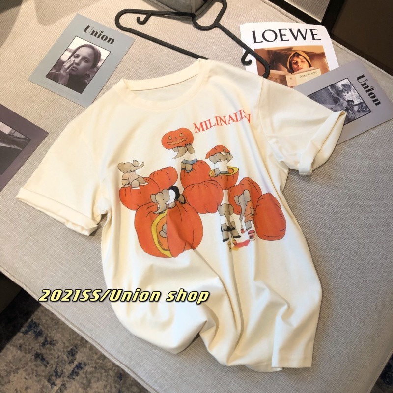 NRVP Áo Thun Unisex Mùa Hè Dáng Suông Tay Cộc Phong Cách Hàn Quốc Cho Nam Nữ