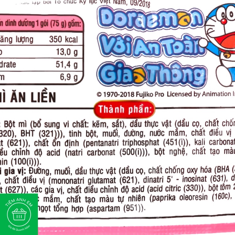 Mì Hảo Hảo vị tôm chua cay gói 75g