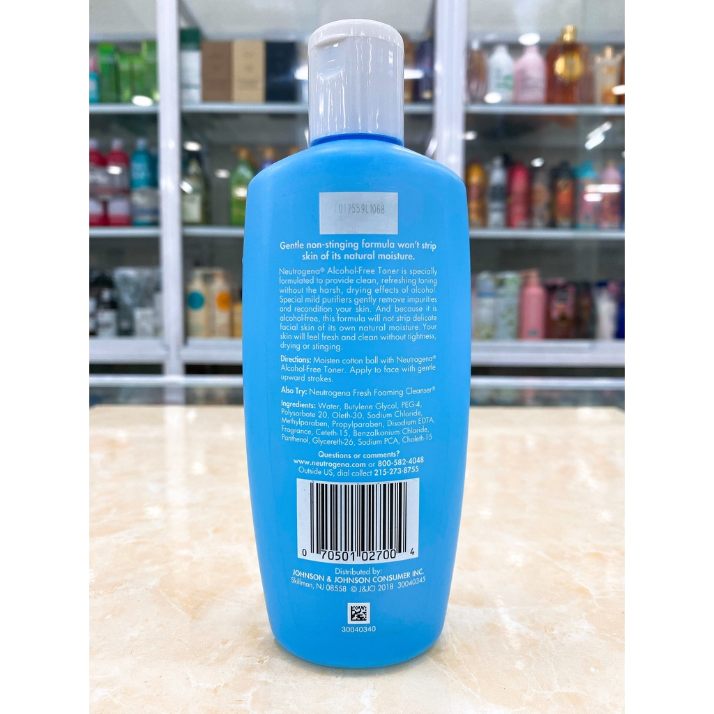 Nước Hoa Hồng Không Cồn Neutrogena Alcohol Free Toner USA 250ml