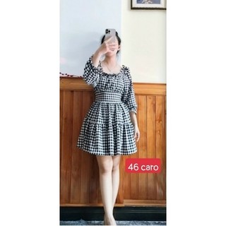VÁY SỌC CARÔ TAY DÀI