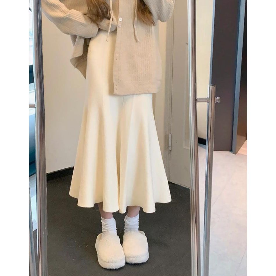 Bộ Áo Cardigan Dệt Kim + Chân Váy Đuôi Cá Phong Cách Trung Hoa Thời Trang Mùa Thu 2023 Mới Cho Nữ