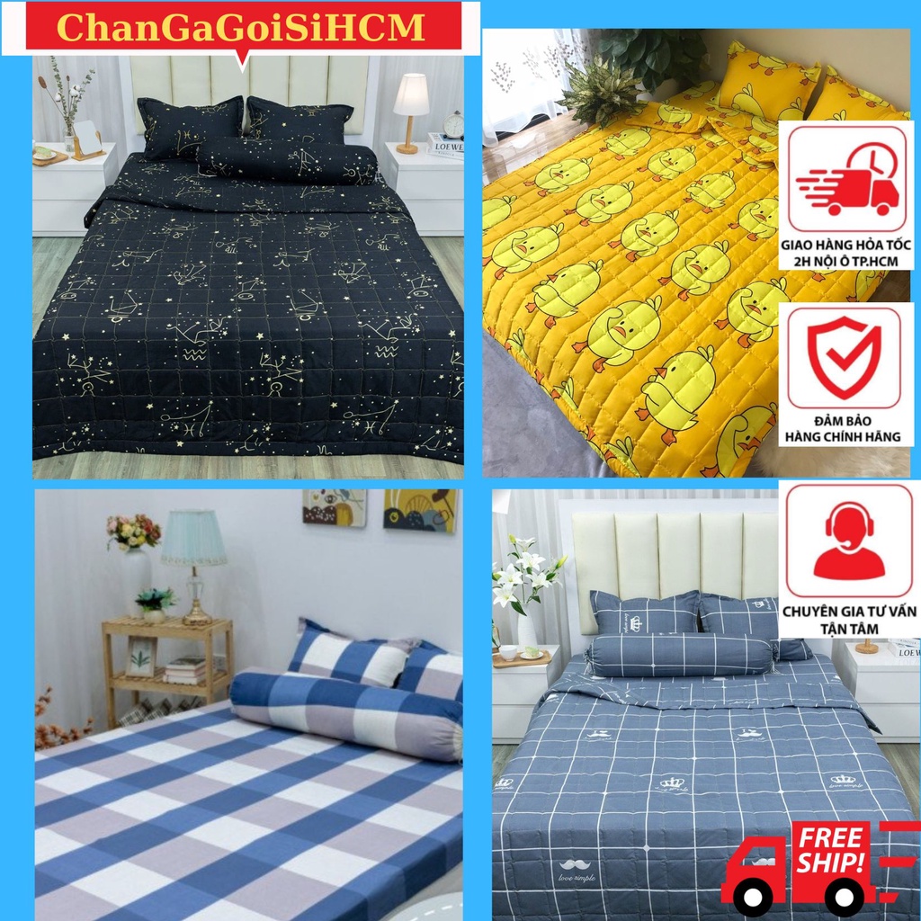 Bộ ga gối vỏ nằm 2 món Cottonpoly loại 1M/1M2x2M mẫu - changagoisihcm- Được chọn mẫu theo kích thước tiêu chuẩn.