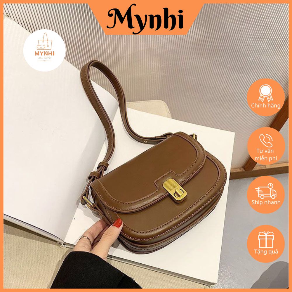 Túi xách nữ túi đeo chéo dáng bầu chất da cao cấp trơn bóng SMN425