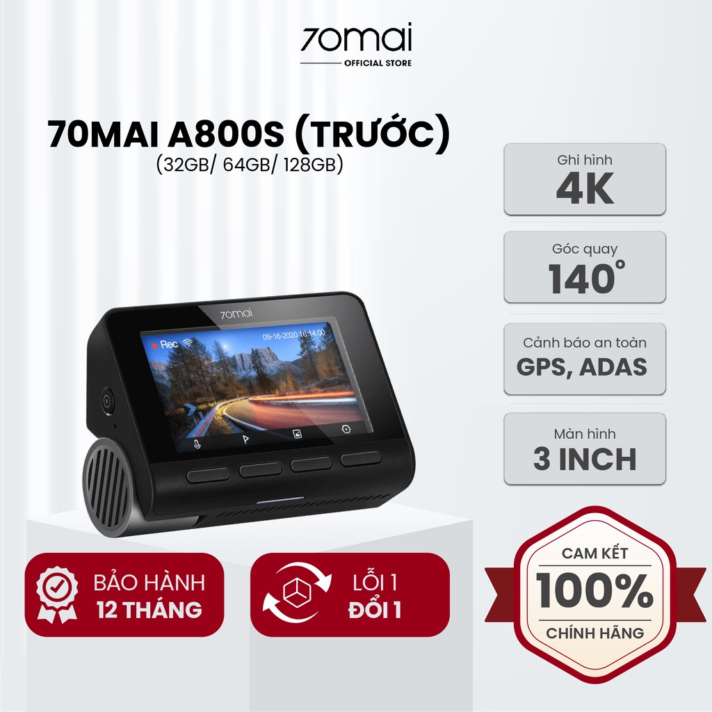 Camera hành trình 70mai A800S 4K UHD quốc tế cảm biến Sony, cảnh báo bằng giọng nói tự động
