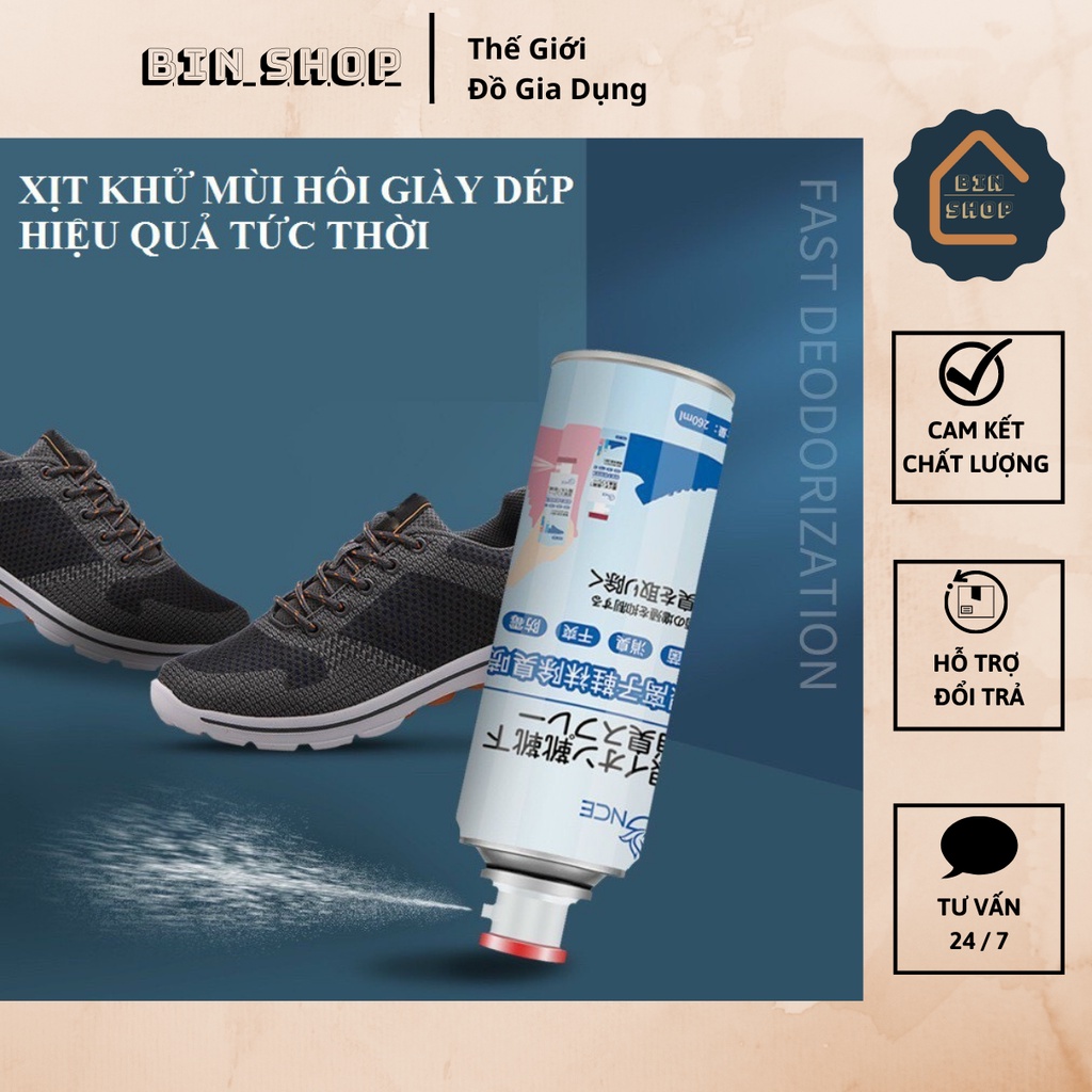 Chai xịt khử mùi giày dép NaNo Bạc, Xịt Khử Mùi Hôi Chân, Ngăn mồ hôi - Bin Shop