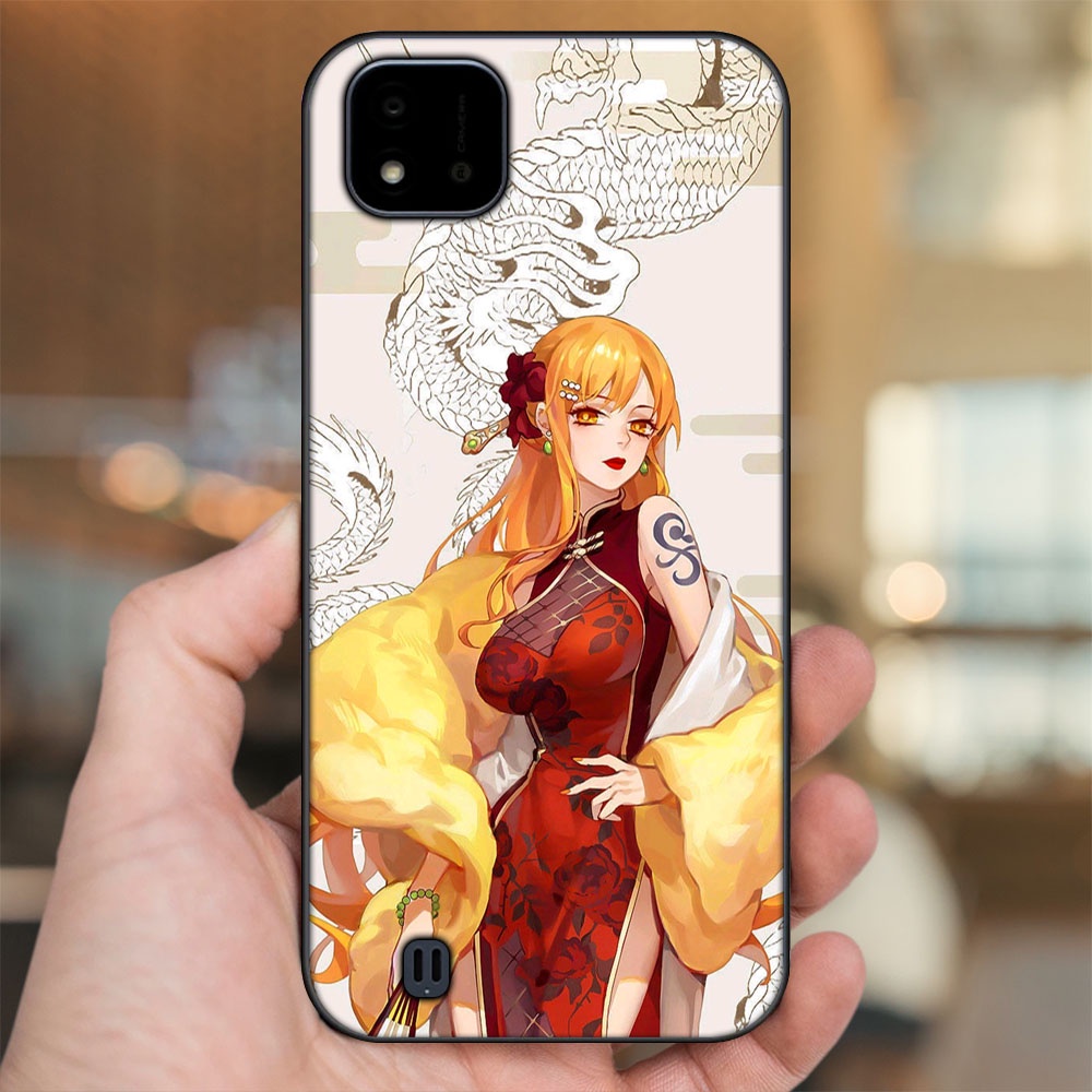 Ốp lưng Realme C11 2021, C20 viền đen in hình Nami One Piece Đảo Hải Tặc