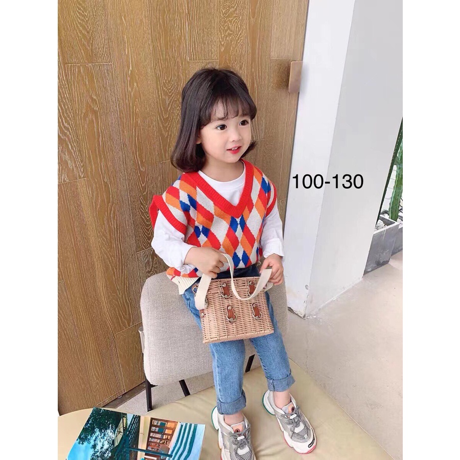 Áo len gile bé gái từ 10-26 kg