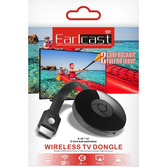 Bộ HDMI Không Dây Earldom W3+ Hỗ Trợ Kết Nối Điện Thoại Với TV, Máy Chiếu 4K- Hàng Chính Hãng