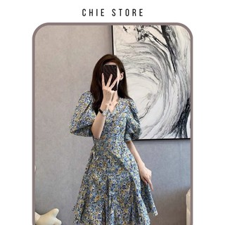 Đầm thiết kế Moon dress Chiestore hoa nhí buộc nơ eo chân váy xòe