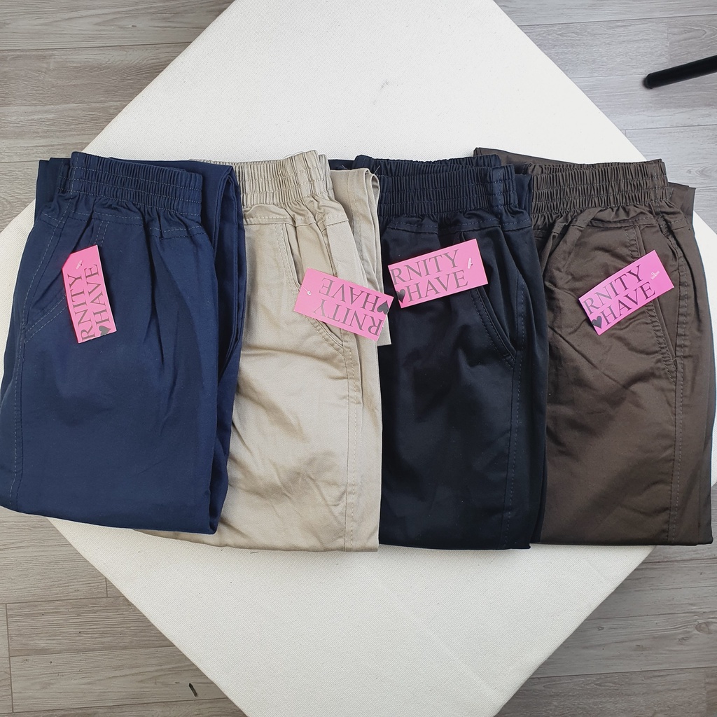 Quần dài Kaki bé trai lưng thun túi thật giá sỉ 50k/cái