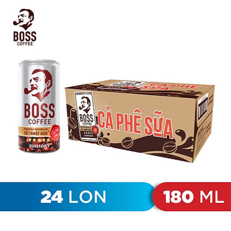 Thùng 24 lon cà phê sữa Boss Coffee Suntory 180ml Shopee Việt Nam