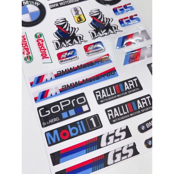 Tem nổi tổng hợp mẫu BMW GS Gopro..dán trang trí xe máy, oto, laptop có sẵn keo