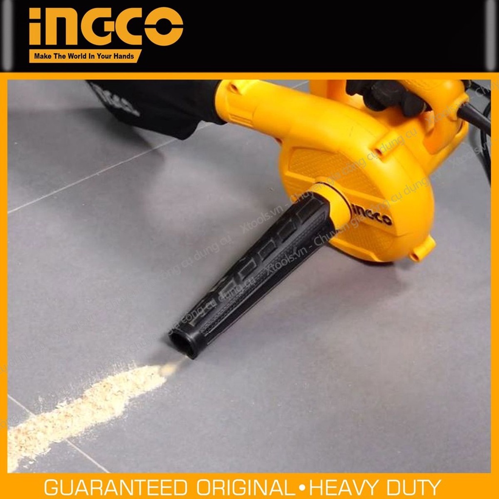 áy thổi hút bụi dùng điện siêu mạnh INGCO AB6008 600W, hút bụi gia đình, thổi bụi gỗ, thổi lá cây - chính hãng