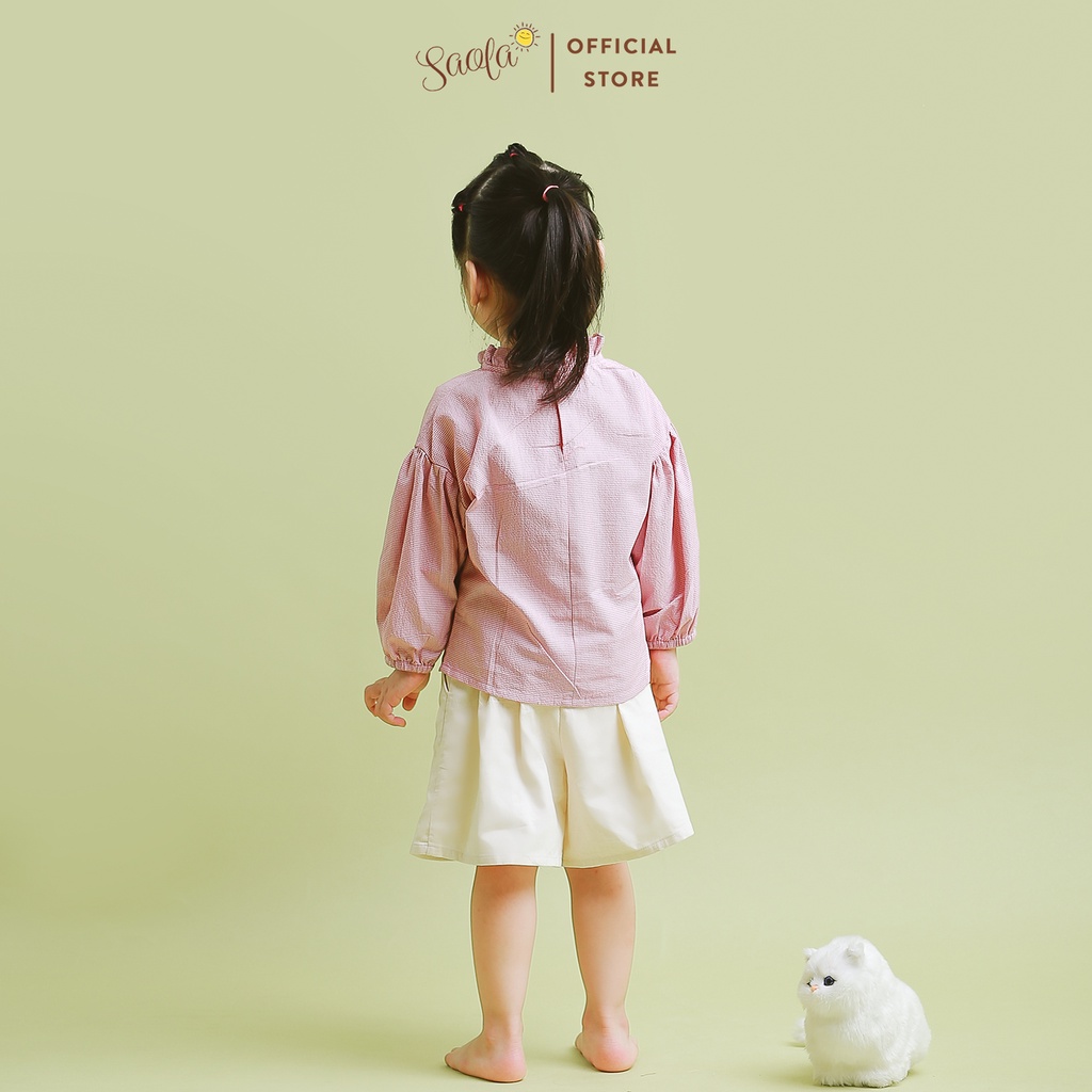 Áo Bé Gái Tay Dài Cổ Bèo Đứng - LIZZY TOP - TOC014&amp;TOC015 - SAOLA KIDS CLOTHING