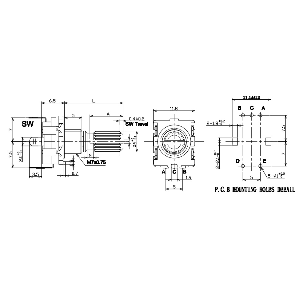 Bộ Mã Hóa EC11 EC11 EC11 Kỹ Thuật Số 20MM 15MM