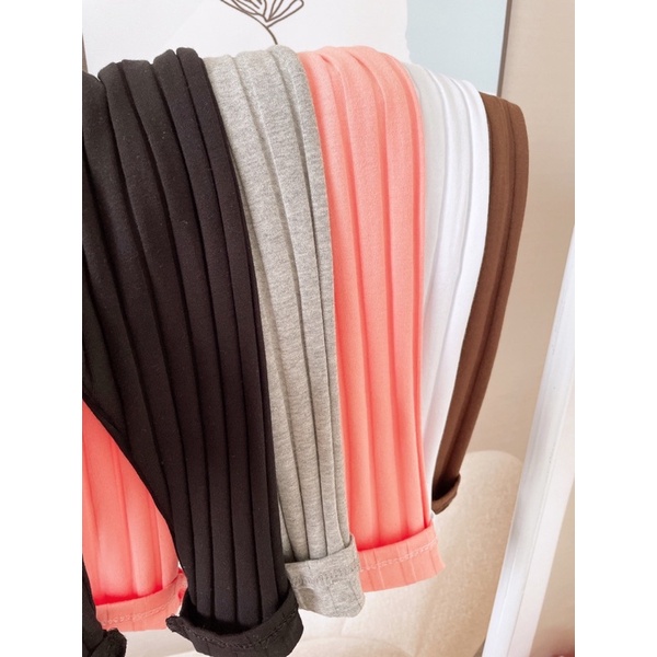 Quần legging thun tăm dài trơn màu co giãn 4 chiều cho bé