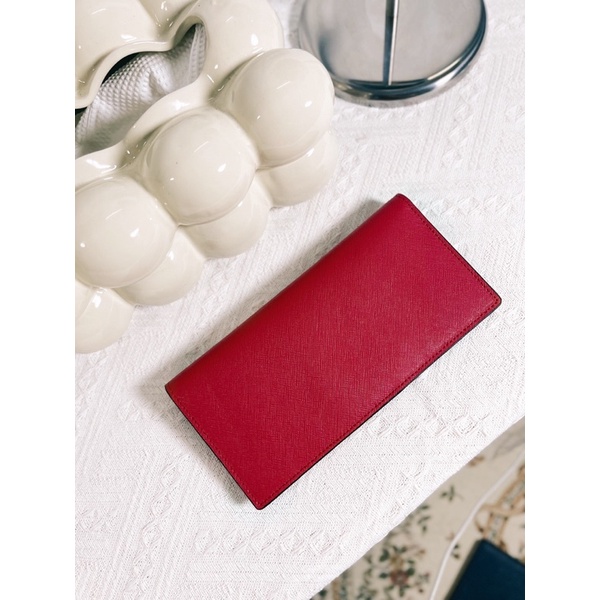 Ví nữ gập dáng dài da bò saffiano nhiều ngăn đựng thẻ YOURS