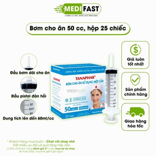 Combo 25 Bơm tiêm y tế cho ăn 50ml - An toàn - Chính hãng