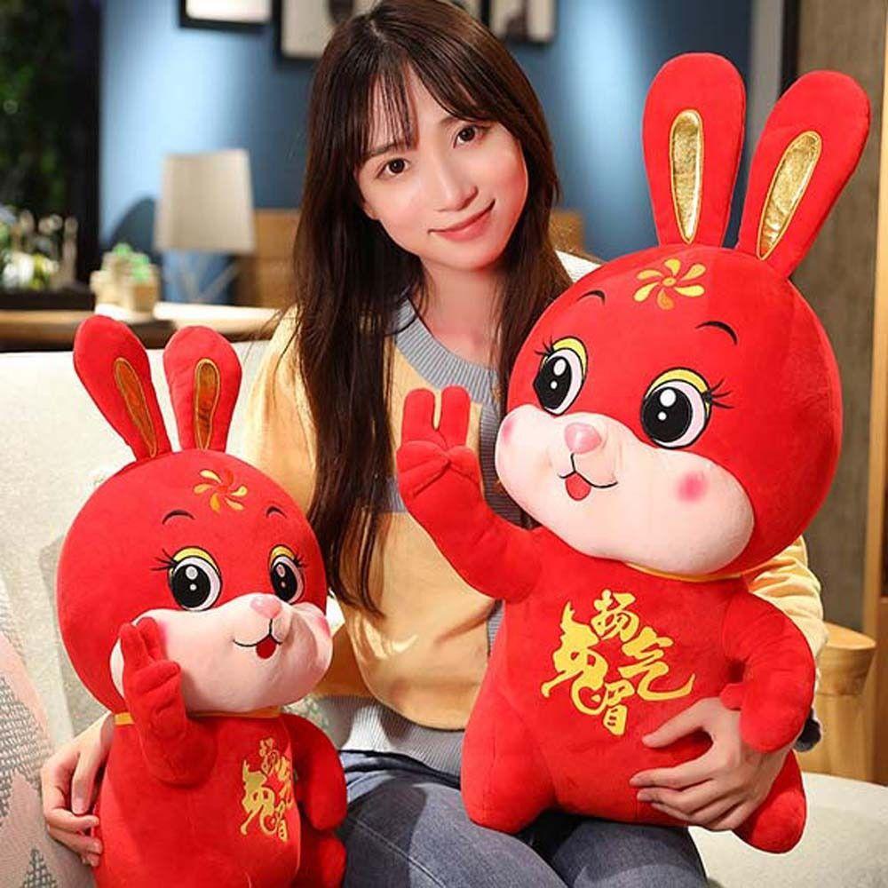 LANFY Thú Nhồi Bông Hình Thỏ Phong Cách Trung Hoa Cho Năm Mới