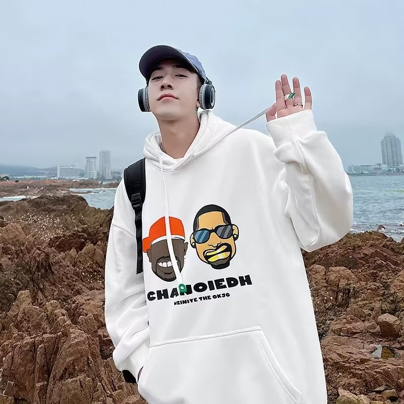 Áo hoodie Dáng Rộng In Chữ Phong Cách Hip Hop Nhật Bản Cá Tính Cho Nam