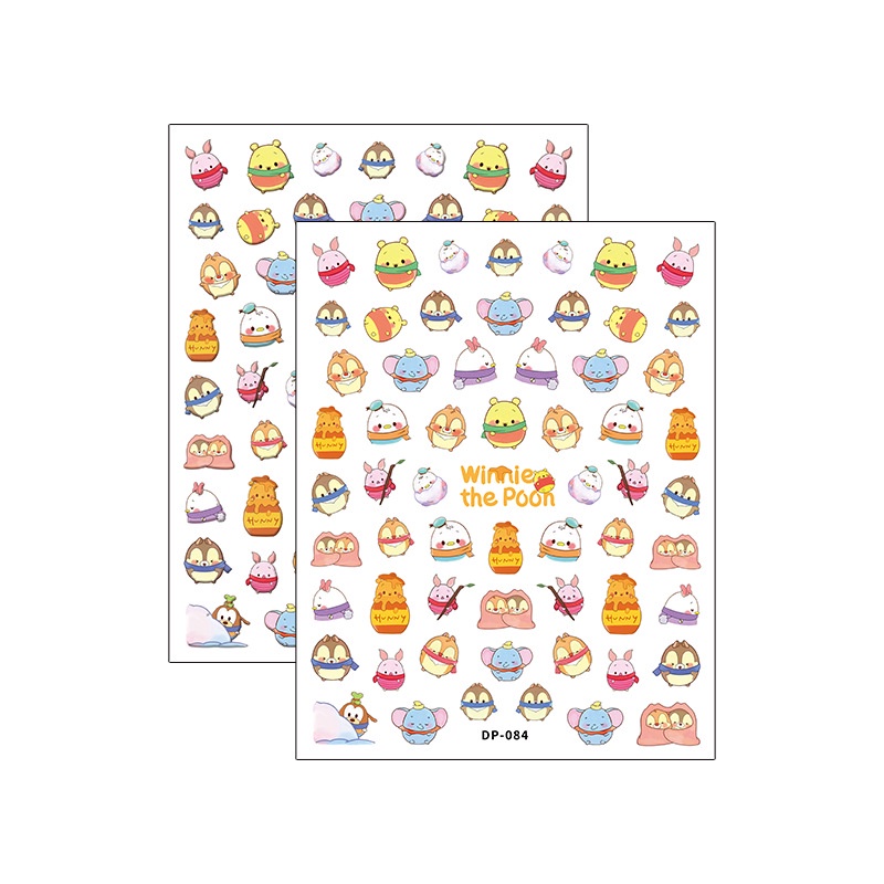 ⚡Miếng Dán Móng Tay 5D Hình Vịt Donald / Gấu Pooh / Gấu Pooh Dp Dễ Thương