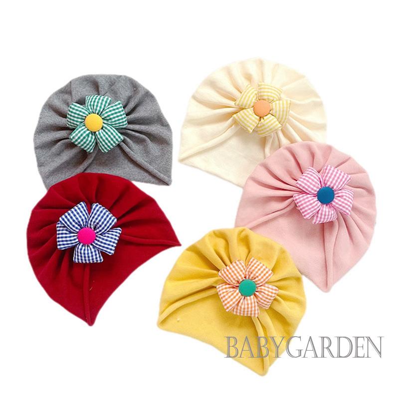 Mũ Turban + Vớ Mềm Mại Đính Hoa Thời Trang Thu Đông Cho Bé Gái