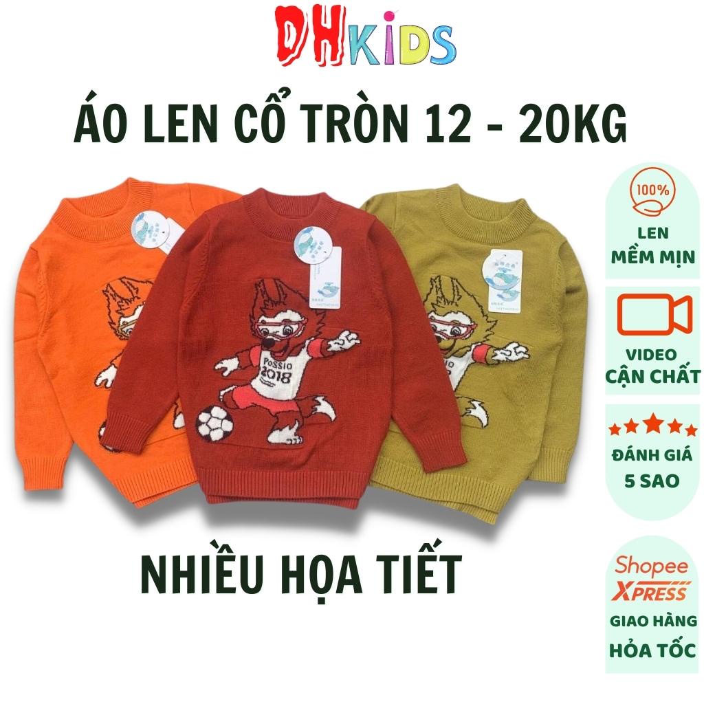 Áo len cổ tròn cho bé trai, bé gái, len quảng châu, len basic cho bé từ 12 - 20kg. .