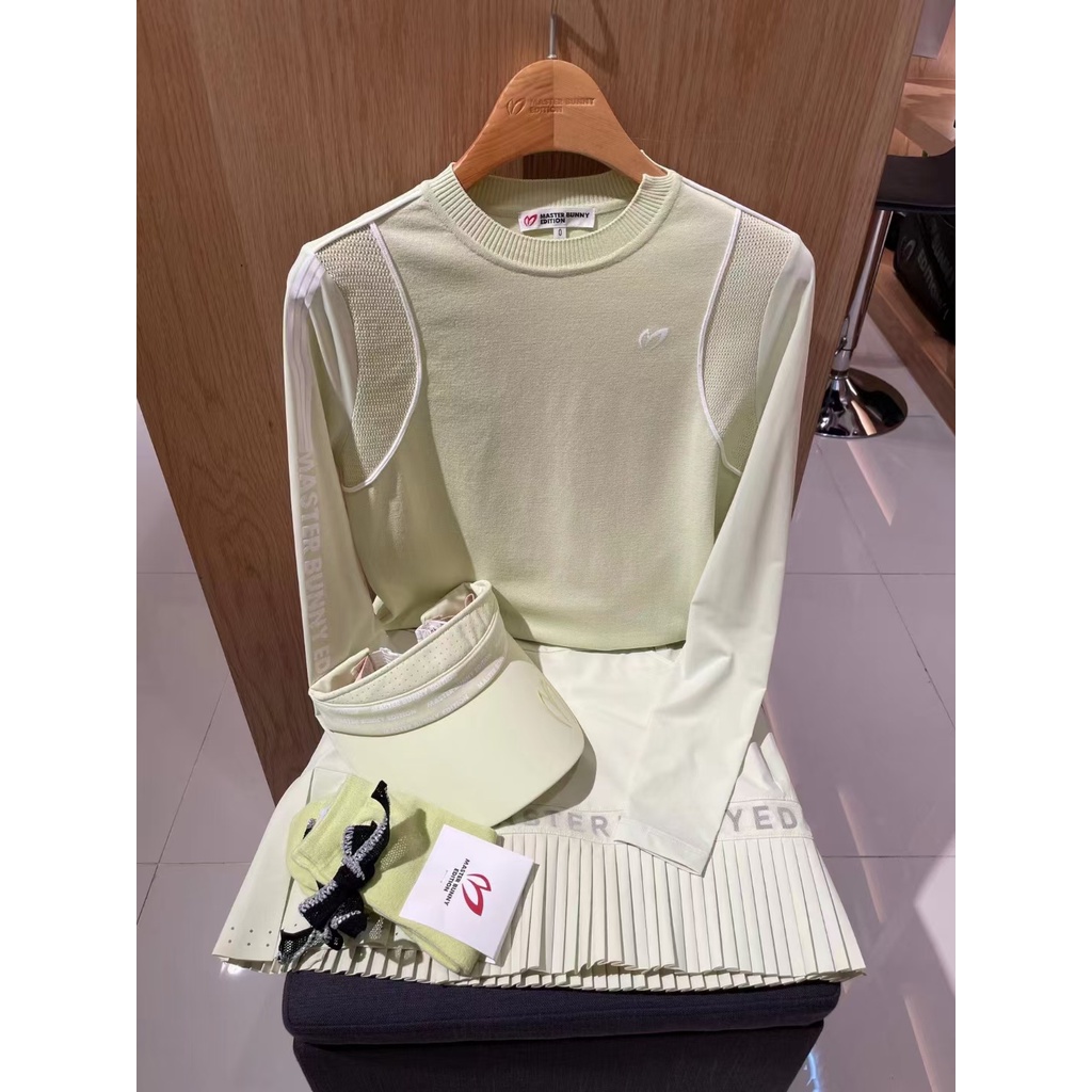 Set áo dài tay kèm chân váy golf nữ MBE thể thao Hàn Quốc co giãn 4 chiều cao cấp