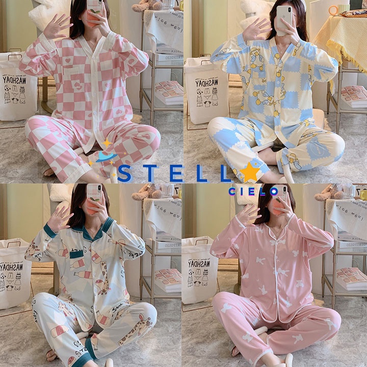 Bộ Đồ Ngủ Nữ Bà Bầu Sau Sinh Cho Con Bú Ti Mẹ Mặc Ở Nhà Đi Dạo Có Túi Trong Áo Chống Tràn Sữa Mùa Đông Thu Xuân