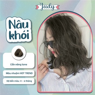Thuốc nhuộm tóc màu Nâu khói + tặng oxy trợ nhuộm |judyhairs tự nhuộm tóc tại nhà dễ dàng