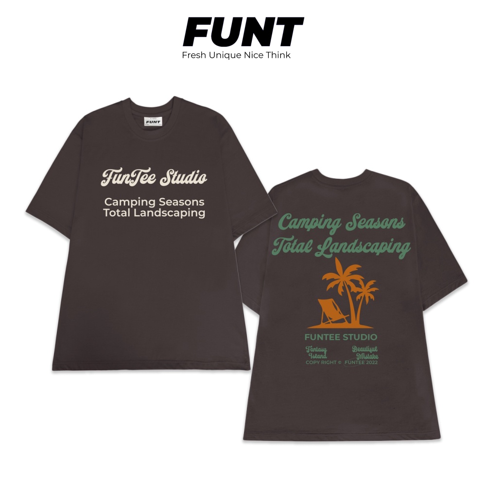 Áo Thun Unisex Tay Lỡ FUNT Camping Tee 100% Cotton Co Giãn, Thoáng Mát, Thấm Hút Tốt
