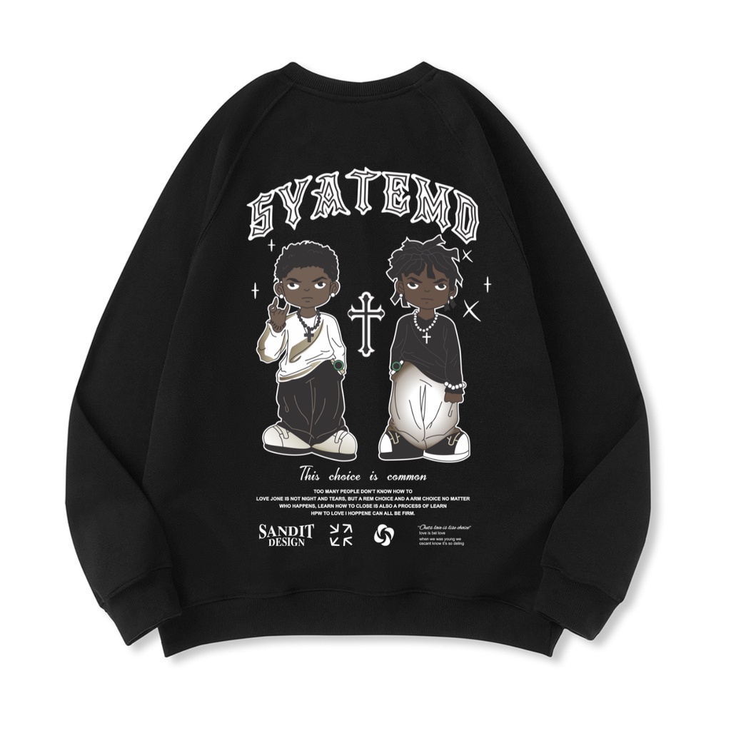 Áo Sweater Unisex S4 nỉ bông cổ tròn form rộng FPLUS